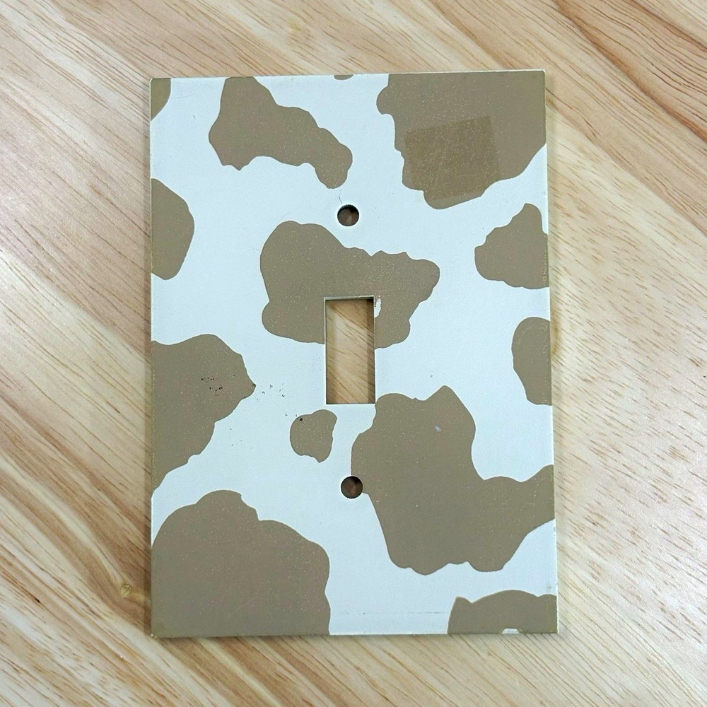 Hobby Lobby Cow Print Wood Single Toggle Light Switch Wall Plate Cover Set of 4